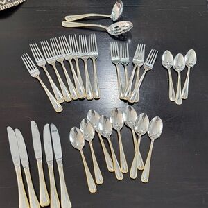 Gorham Silver and Gold Flatware Set